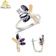 Altın +Gümüş Zirkon Taşlı Set